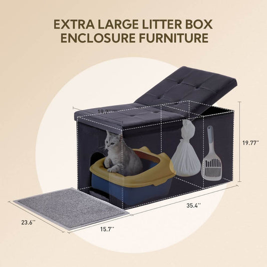 Cat Litter Box Enclosure Velvet Furniture