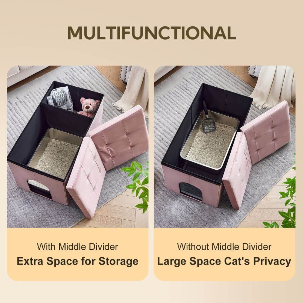 Cat Litter Box Enclosure Velvet Furniture