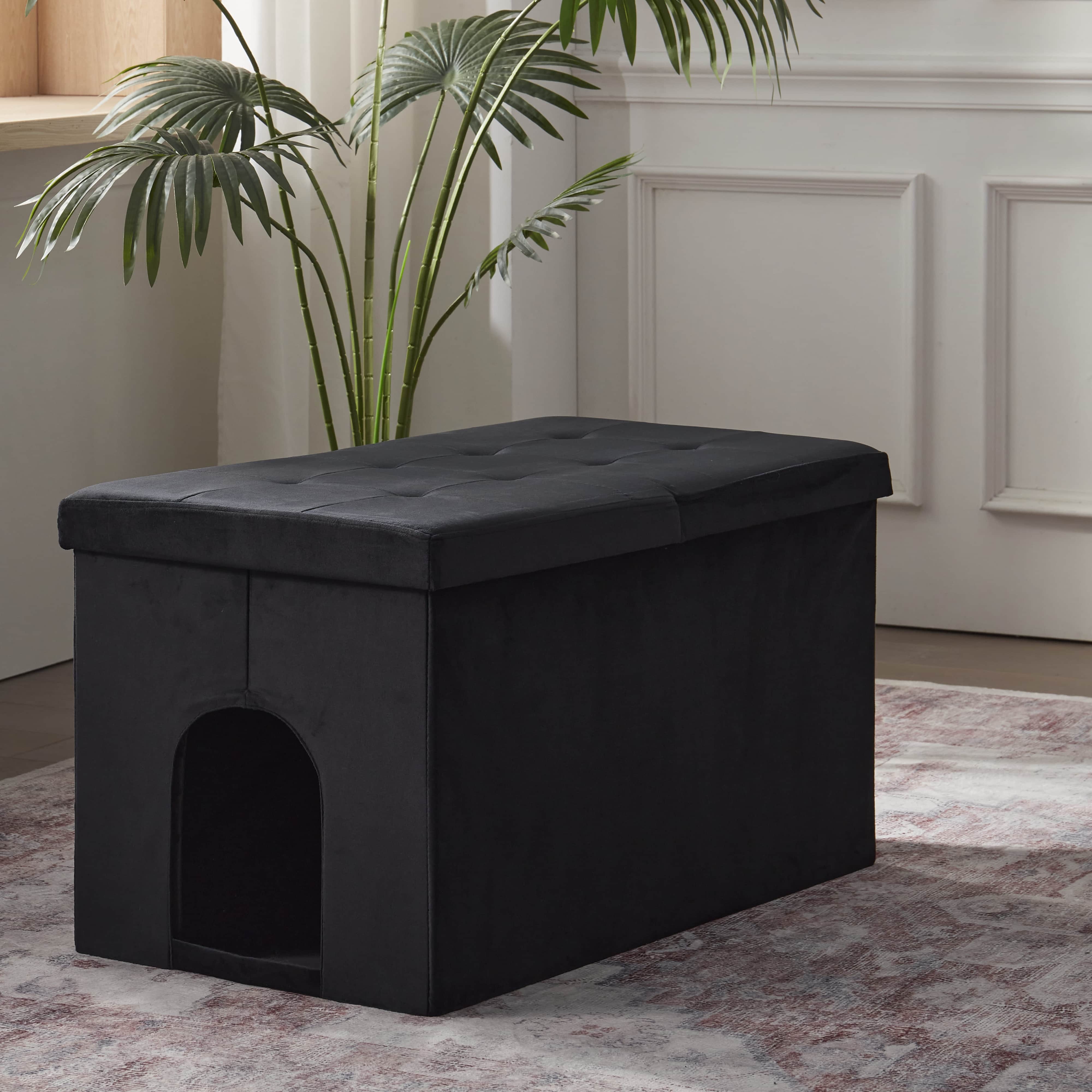 Cat Litter Box Enclosure Velvet Furniture