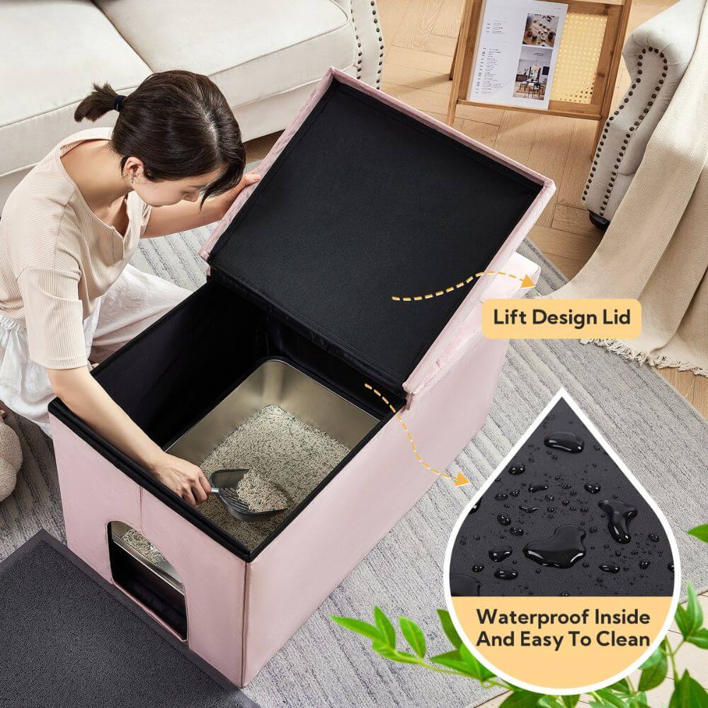 Waterproof cat litter outlet box