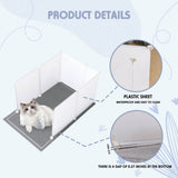 U-Shaped Splash Guard Stainless Steel Cat Litter Box Kit