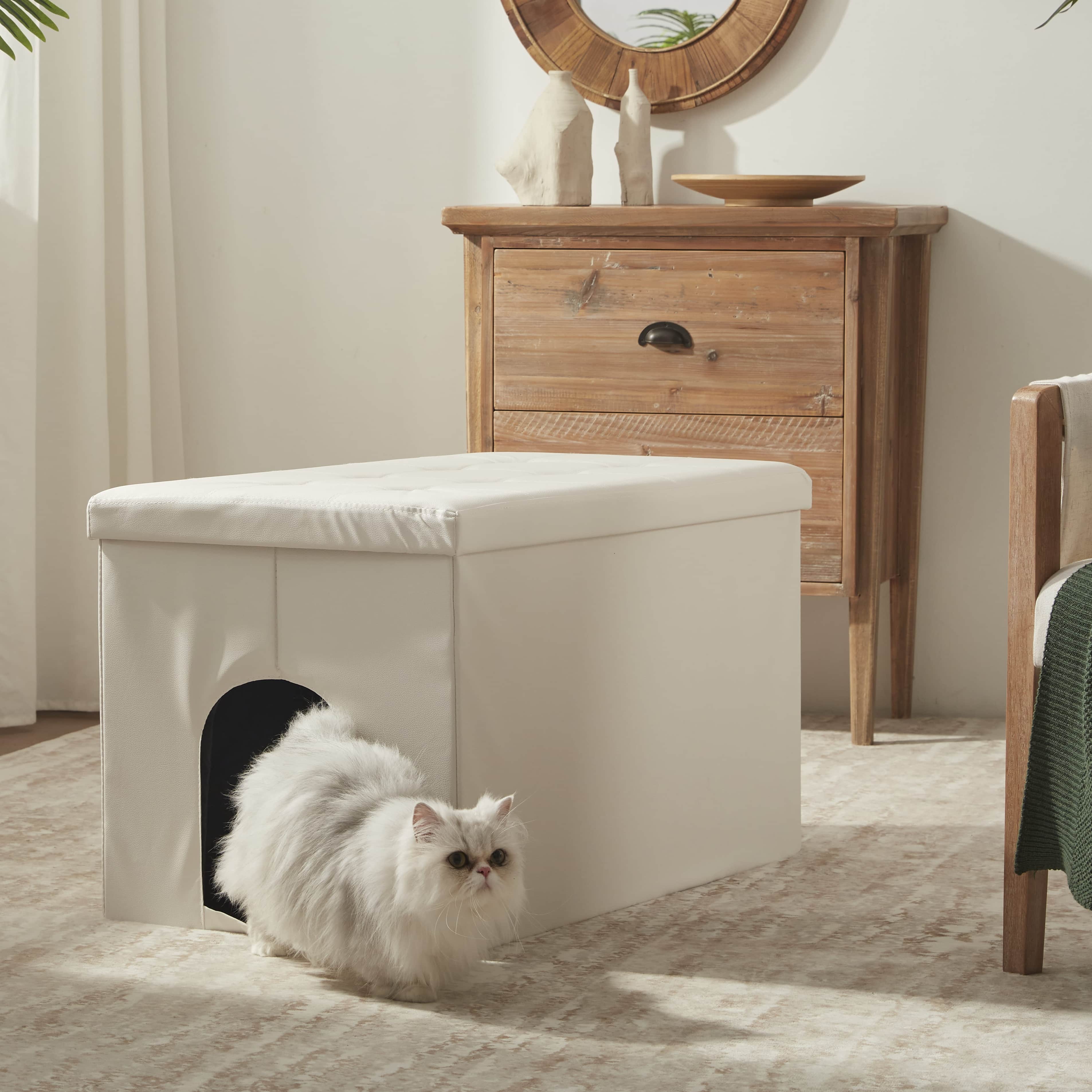 Hidden Cat Litter Box Enclosure Leather Furniture